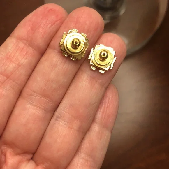 Tory Burch gold tone signature post earrings - Picture 2 of 7